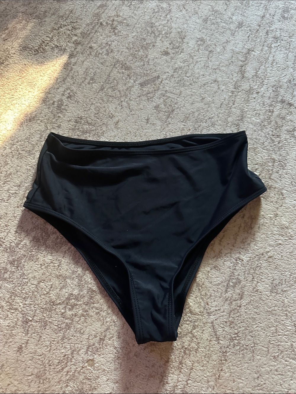 Black High Waisted Bikini Bottoms Classic Full Coverage Swimwear